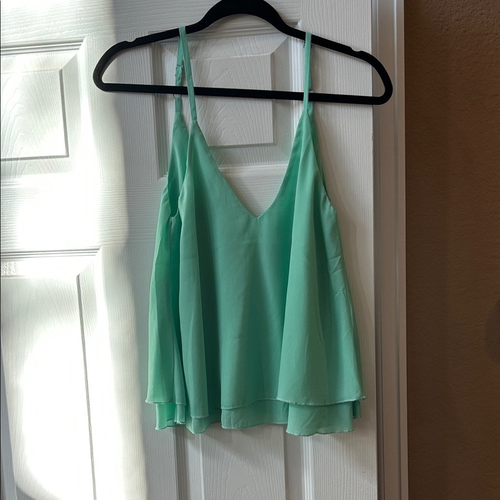 Tobi Seafoam Green Layered Camisole